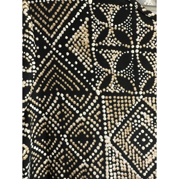 Ruby Rd. Fav. Ladies Ruffled Sleeve Black Dotted Abstract Pattern Dress SZ Small - Picture 5 of 7